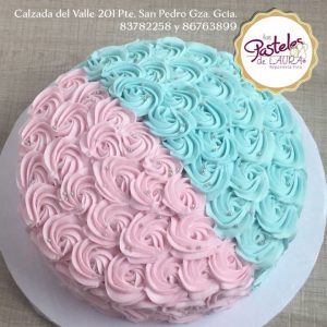 Gender Reveal Rosette Cake