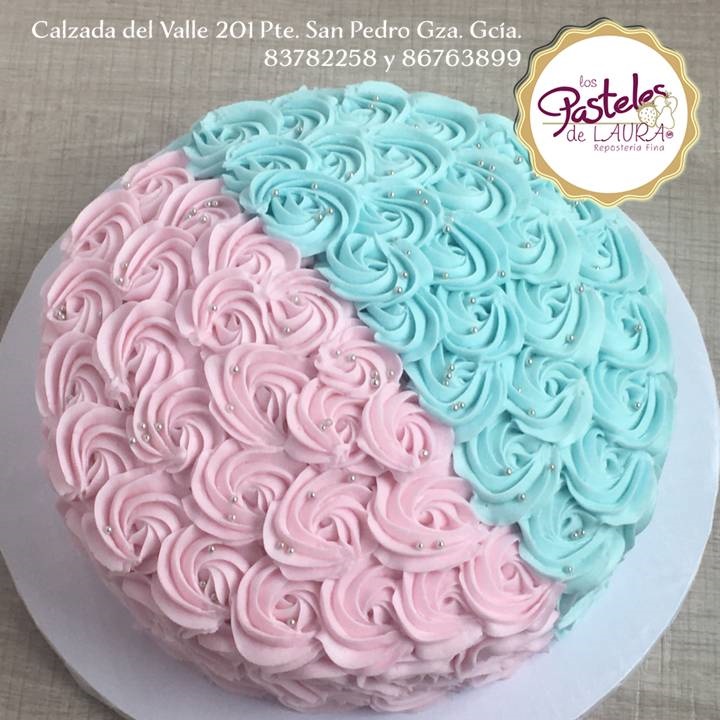 Gender Reveal Rosette Cake Gender Reveal Rosette Cake