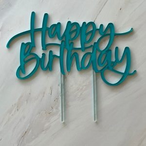 Elegant Happy Birthday Cake Topper