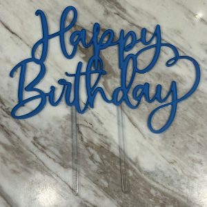 Happy Birthday Cursive Cake Topper