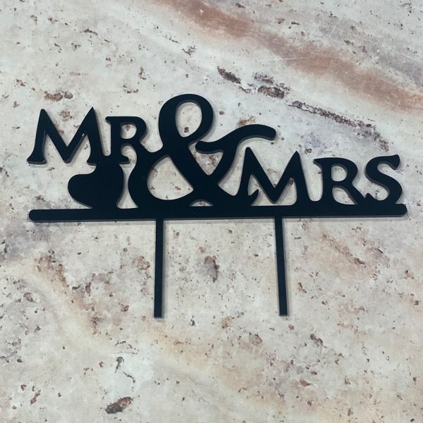 Mr & Mrs Heart Cake Topper