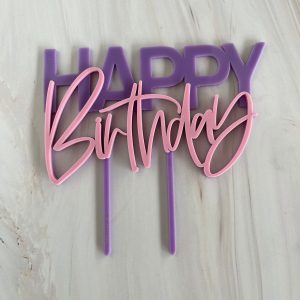 Cake Topper Happy Birthday Bicolor